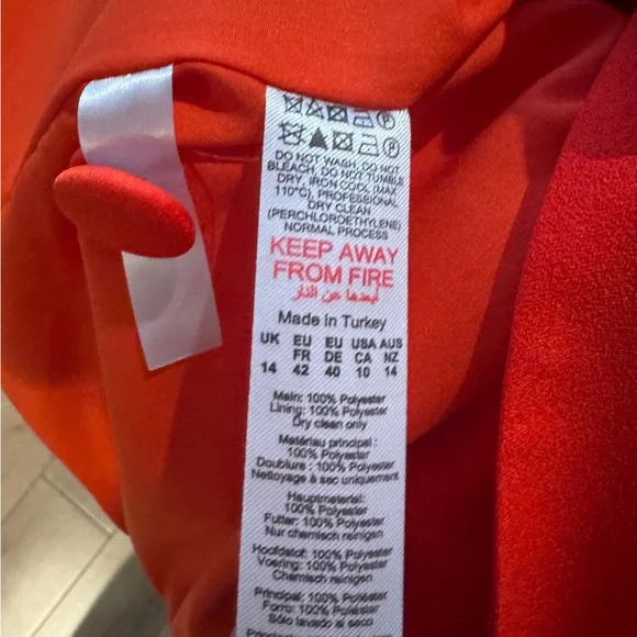 Karen Millen Red Satin Side Tie Tux Mini Dress - Picture 4 of 5